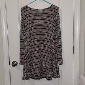 Purple and Black Stripped Dress